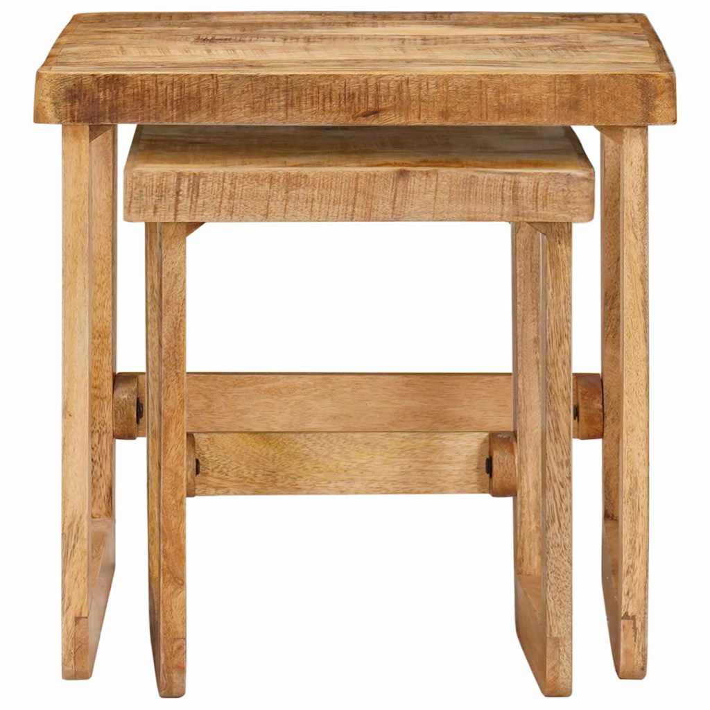 Stablingsbord 2 pcs Brun 46 x 46 x 45 cm Massiv mango tre