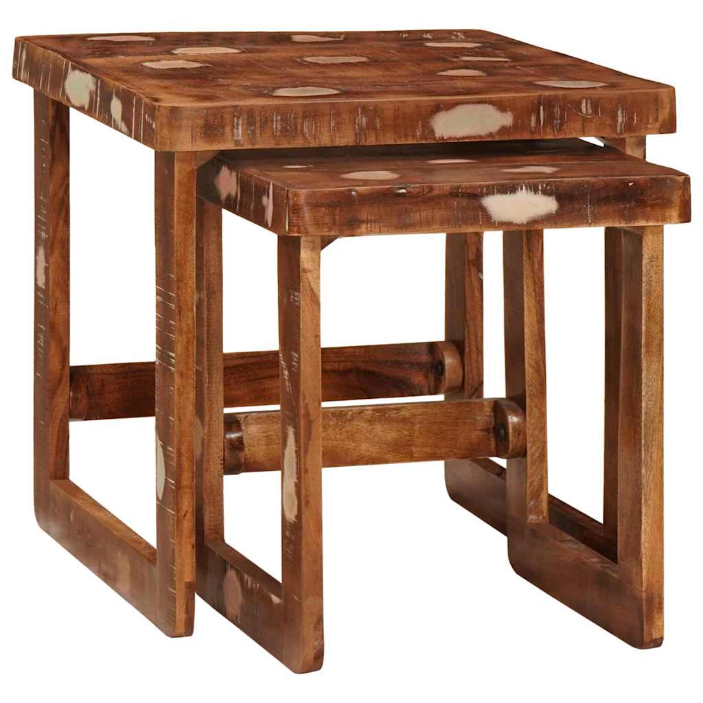 Stablingsbord 2 pcs Brun 46 x 46 x 45 cm Massiv Reclaim Tre