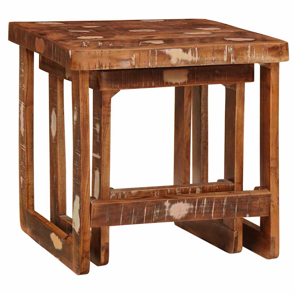 Stablingsbord 2 pcs Brun 46 x 46 x 45 cm Massiv Reclaim Tre