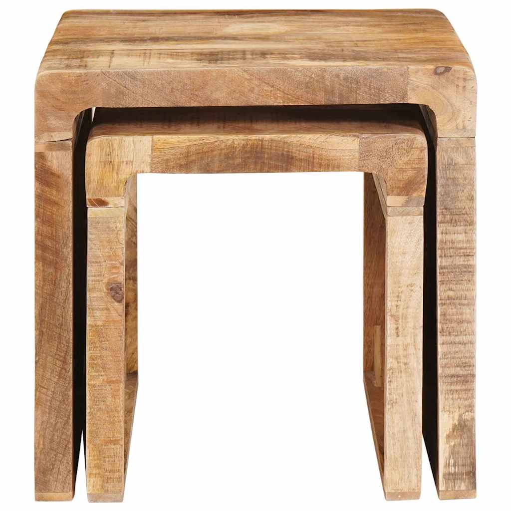 Stablingsbord 2 pcs Brun 46 x 40 x 46 cm Massiv mango tre