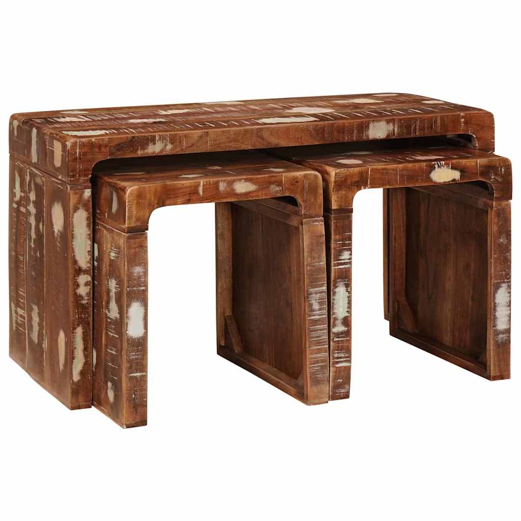 Nesting Bord 3 pcs Brun Massiv Reclaim Tre