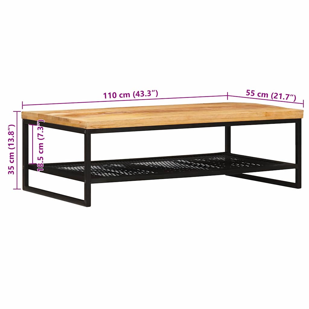 Kaffebord Brun og svart 110 x 55 x 35 cm Massiv mango tre