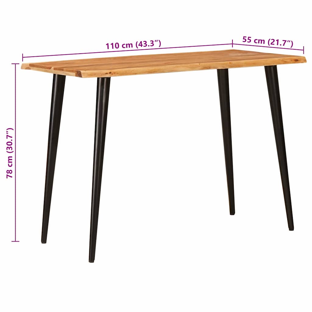 Spisebord Brun og svart 110 x 55 x 78 cm Massiv mango tre