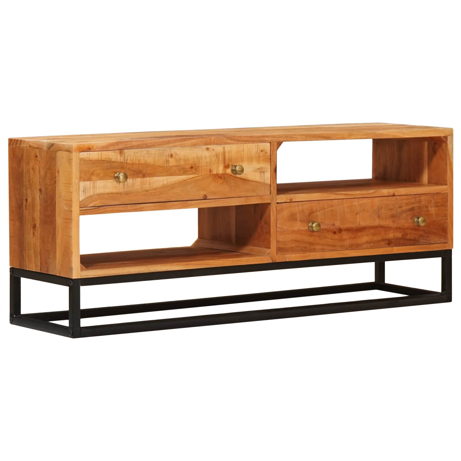 TV-skap med skuff Naturlig 110 x 30 x 44 cm Solid akasietre vidaXL