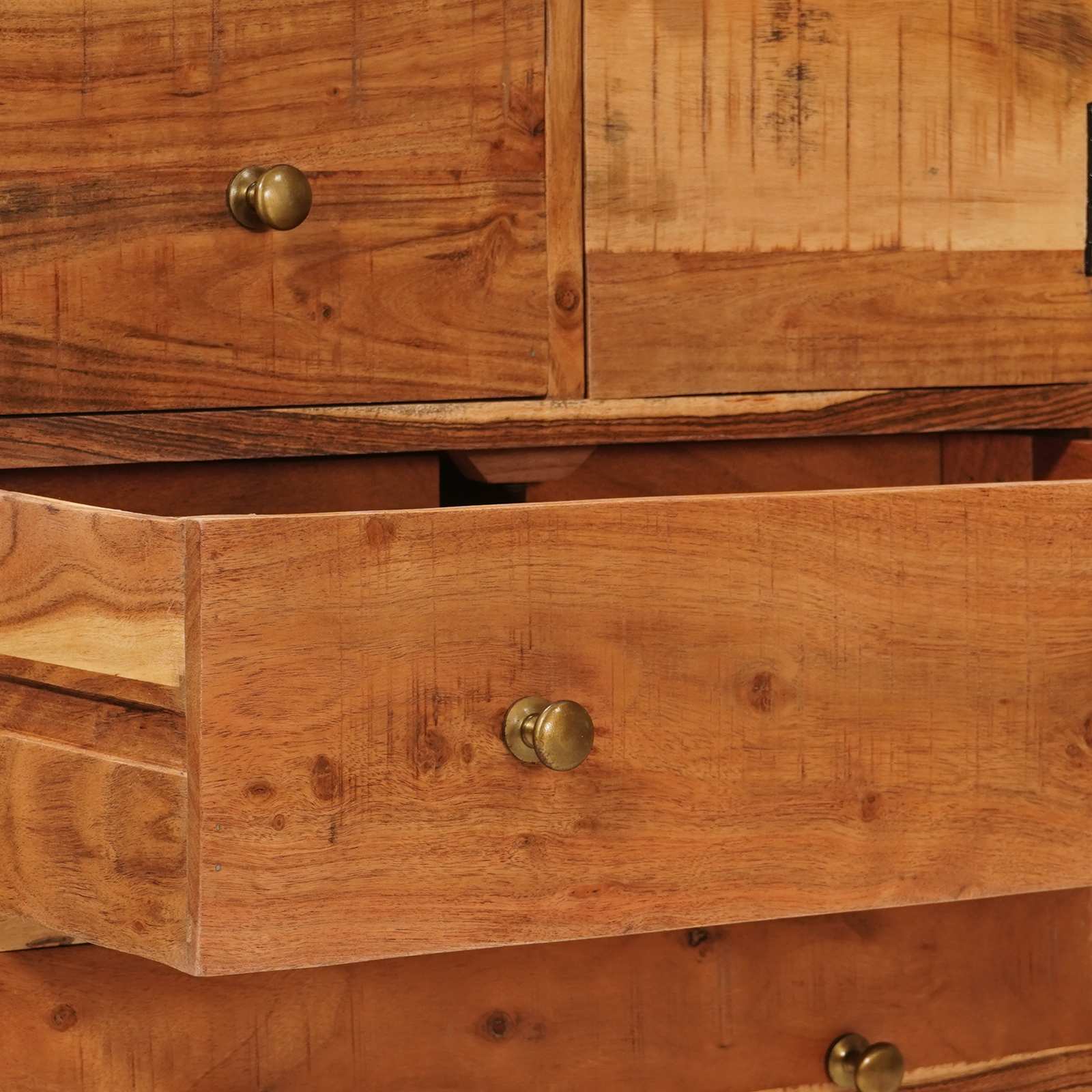 Skap med skuffer Naturlig 55 x 30 x 90 cm Solid akasietre vidaXL