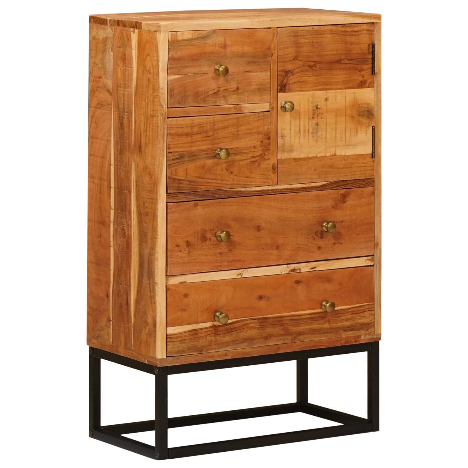 Skap med skuffer Naturlig 55 x 30 x 90 cm Solid akasietre vidaXL