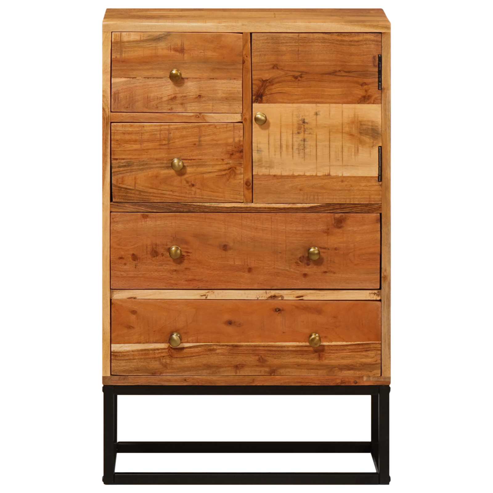 Skap med skuffer Naturlig 55 x 30 x 90 cm Solid akasietre vidaXL
