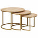 Nestende Kaffebord 3 pcs Brun Massivt mangotre og stål