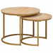 Nestende Kaffebord 2 pcs Brun Massivt mangotre og stål