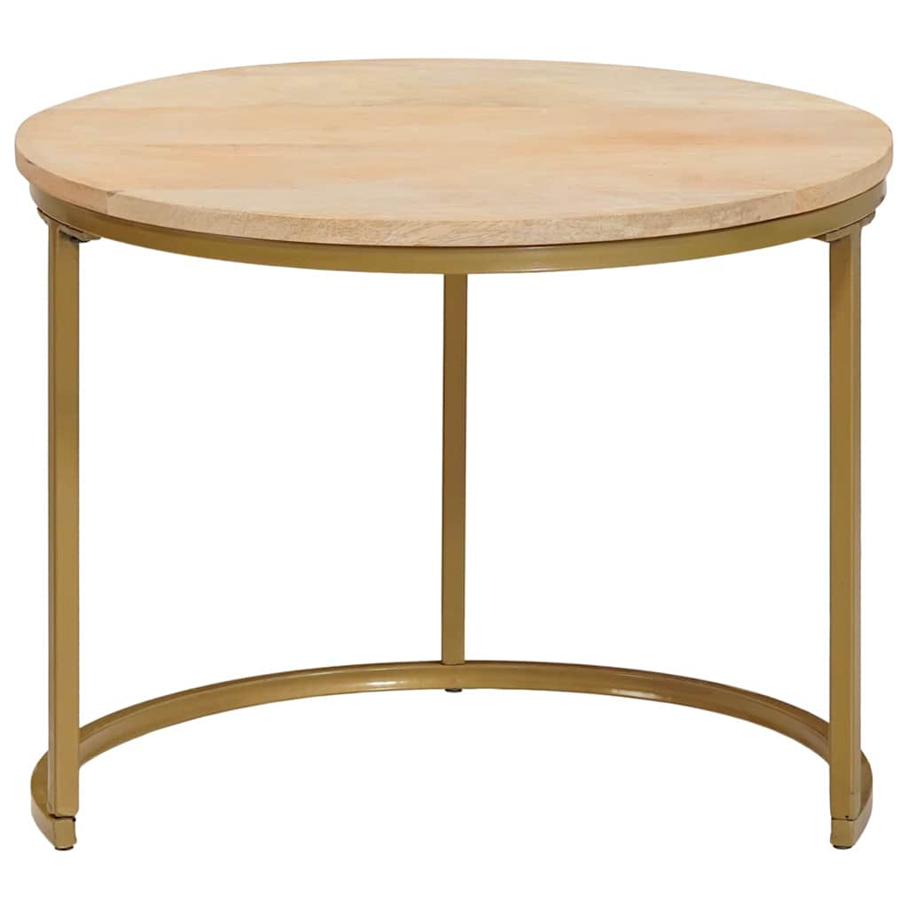 Nestende Kaffebord 2 pcs Brun Massivt mangotre og stål