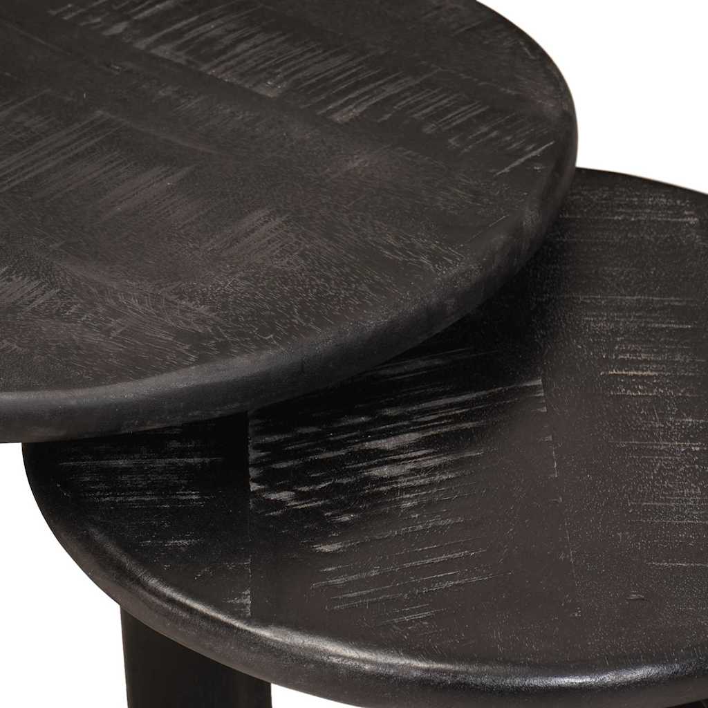 Nestende Kaffebord 2 pcs Hvit Massiv mango tre