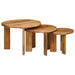 Nestende Kaffebord 3 pcs Brun Massiv mango tre