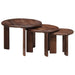 Nestende Kaffebord 3 pcs Mørk brun Massiv mango tre