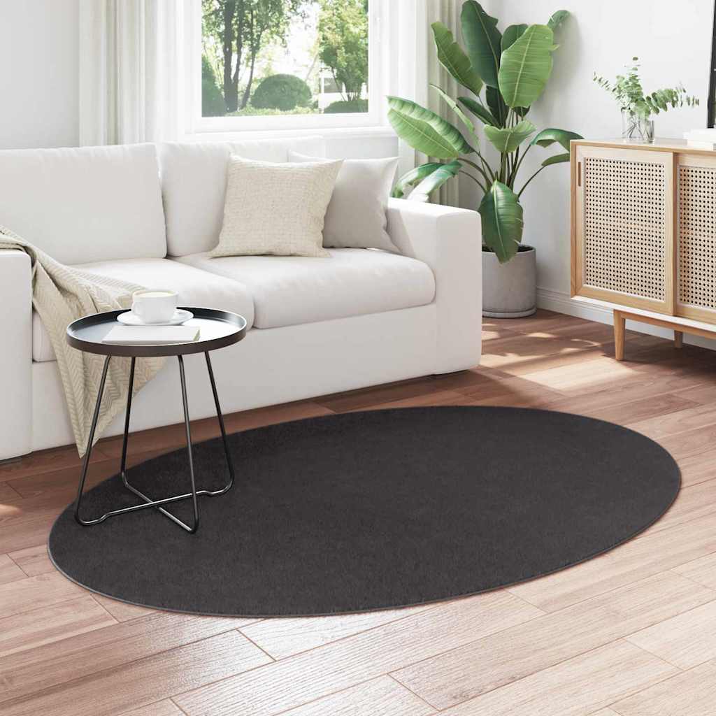 Områdetepper Oval HUARTE Antrasitt 120 x 170 cm 100% Polyester
