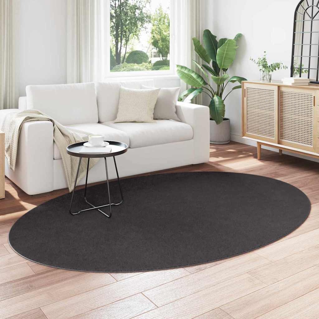 Områdetepper Oval HUARTE Antrasitt 160 x 230 cm 100% Polyester