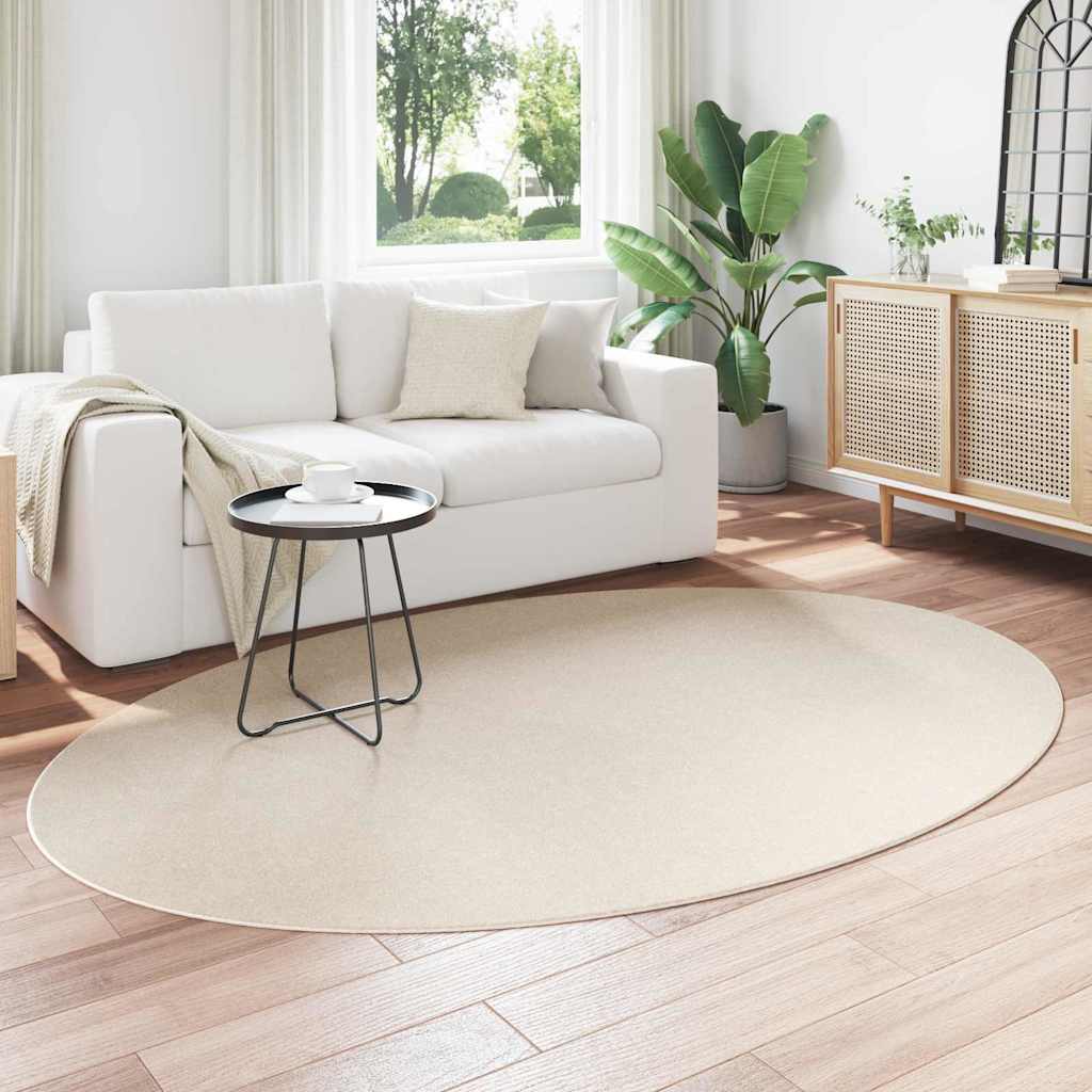 Områdetepper Oval HUARTE Beige 230 x 160 cm 100% Polyester vidaXL