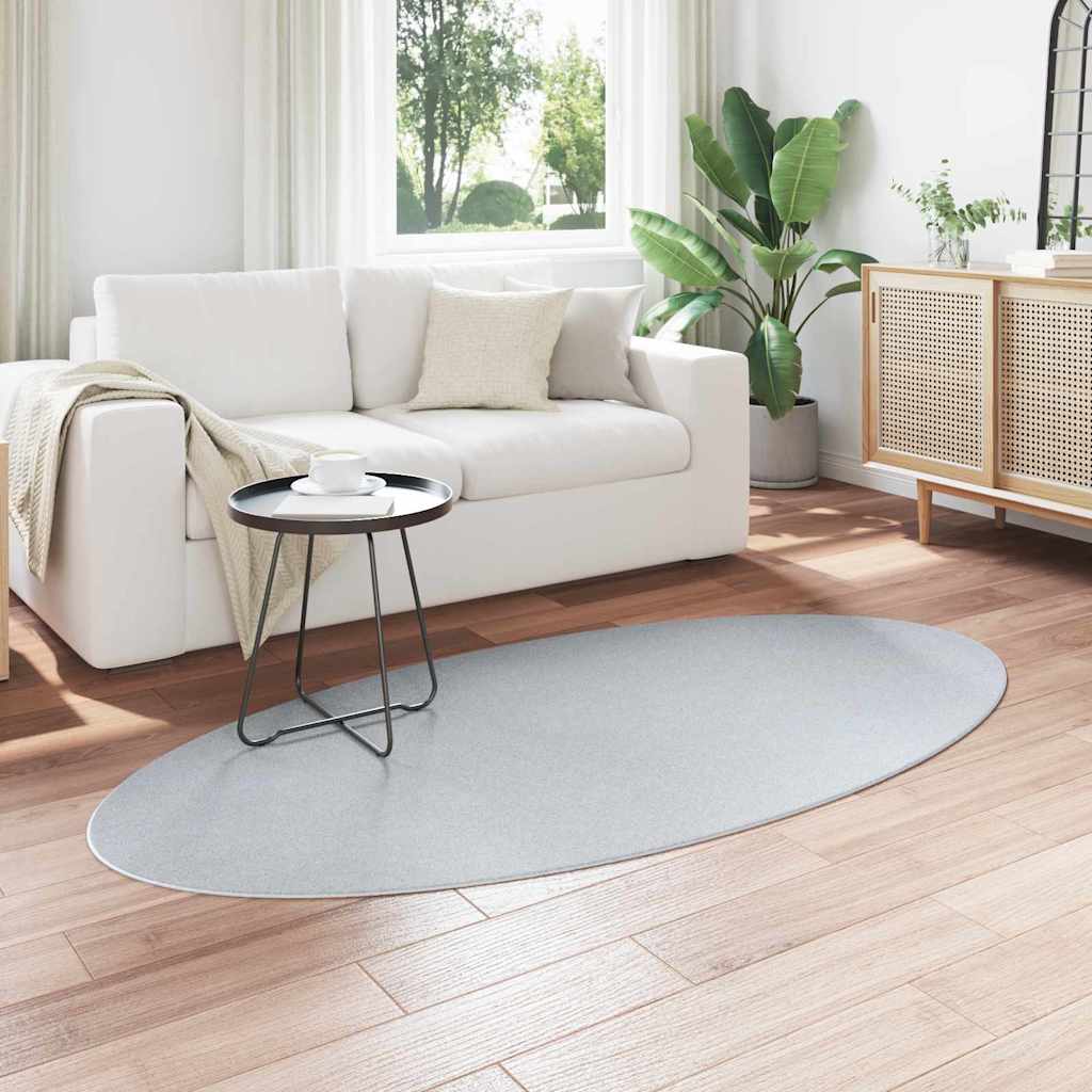 Områdetepper Oval HUARTE Grå 100 x 200 cm 100% Polyester