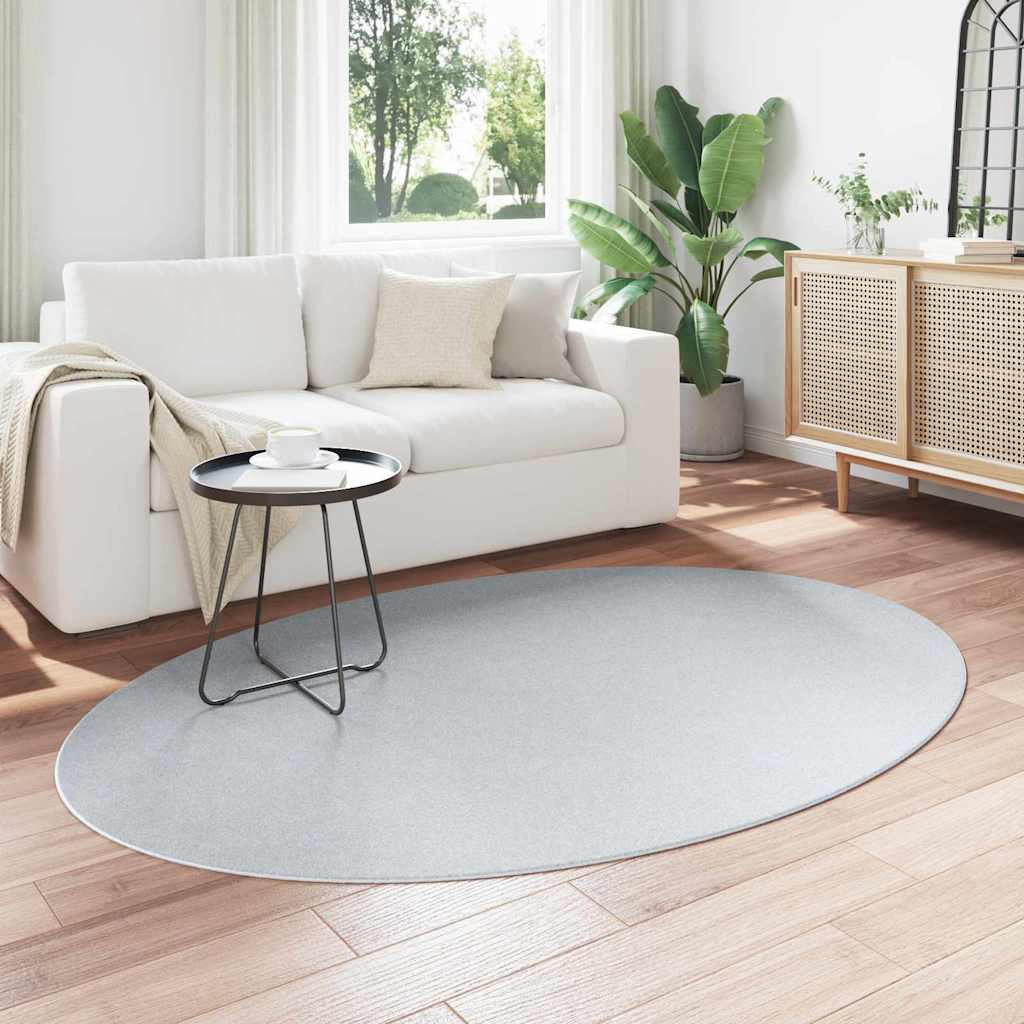 Områdetepper Oval HUARTE Grå 140 x 200 cm 100% Polyester
