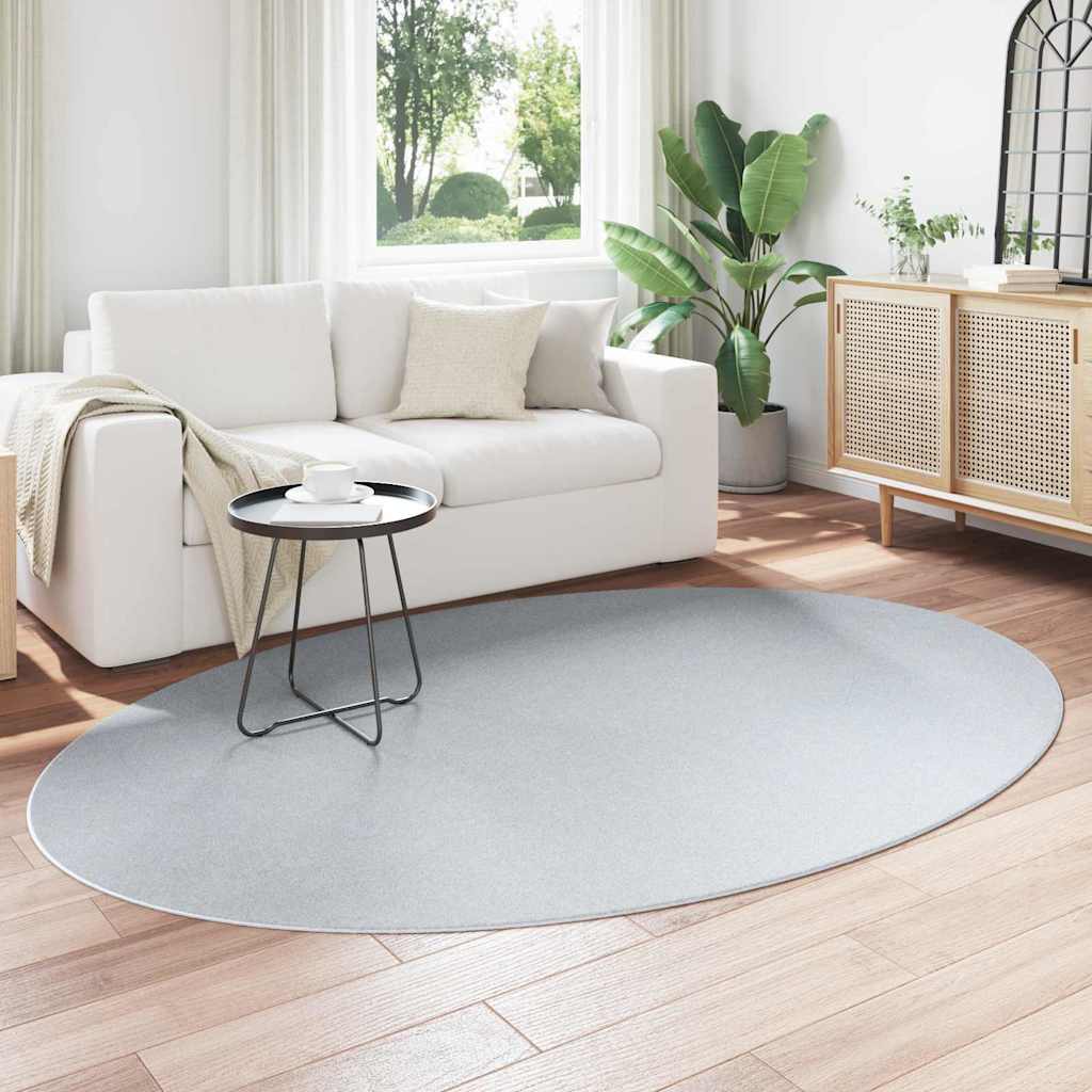 Områdetepper Oval HUARTE Grå 160 x 230 cm 100% Polyester