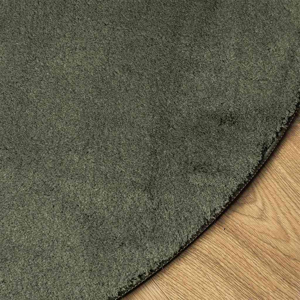 Områdetepper Oval HUARTE Skoggrønn 80 x 150 cm 100% Polyester