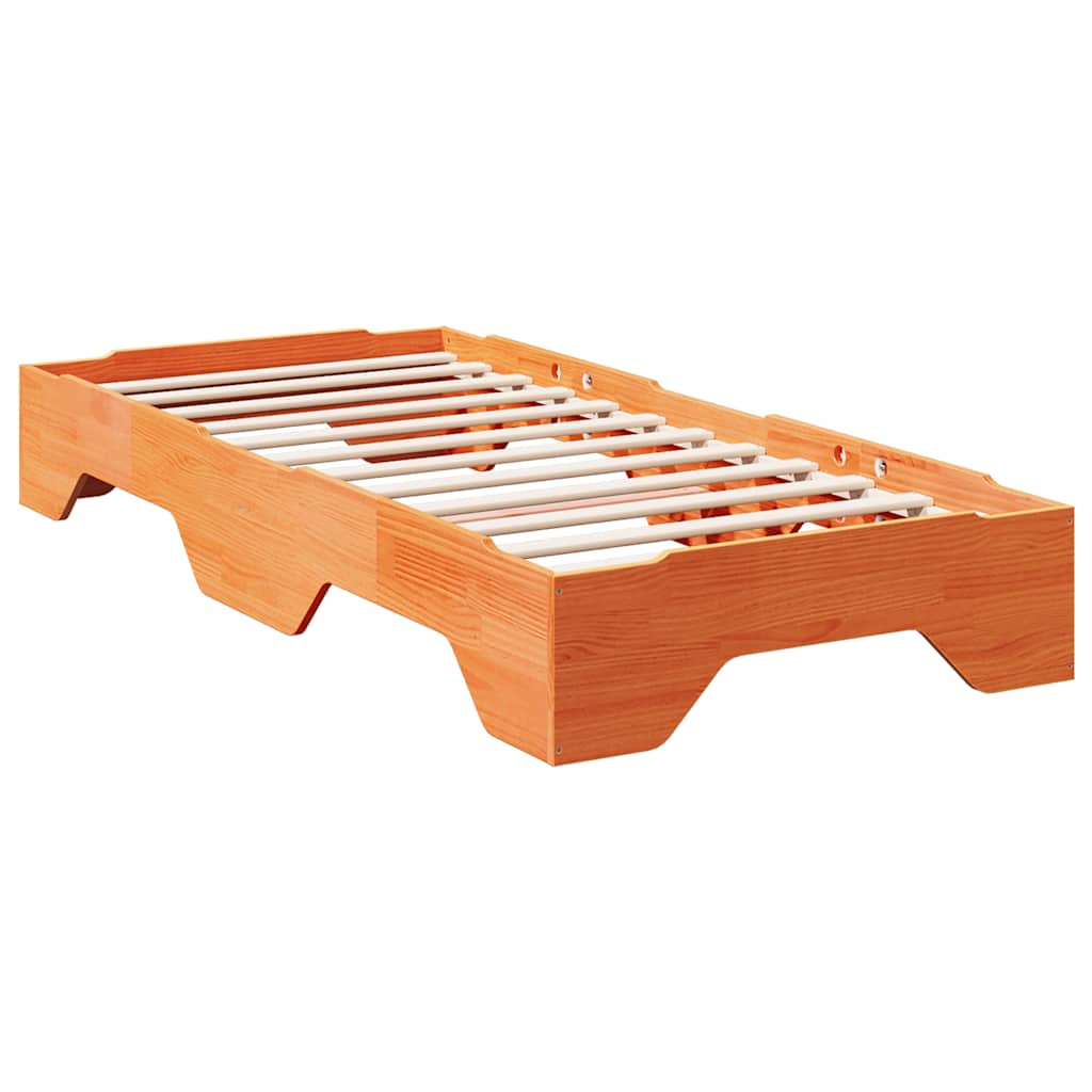 Sengeramme uten madrass stablebare voksbrun 100x200 cm heltre