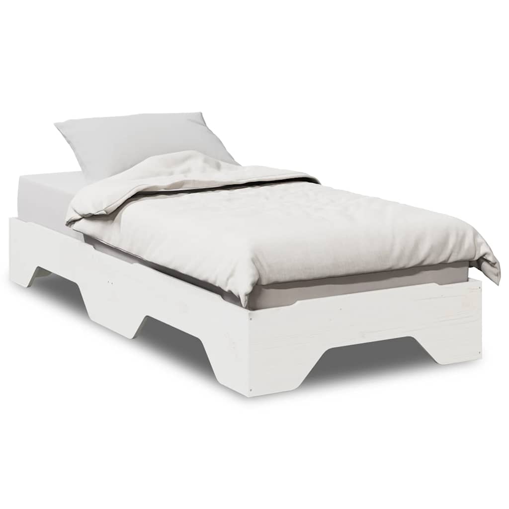 Sengeramme uten madrass stablebare hvit 90x190 cm heltre