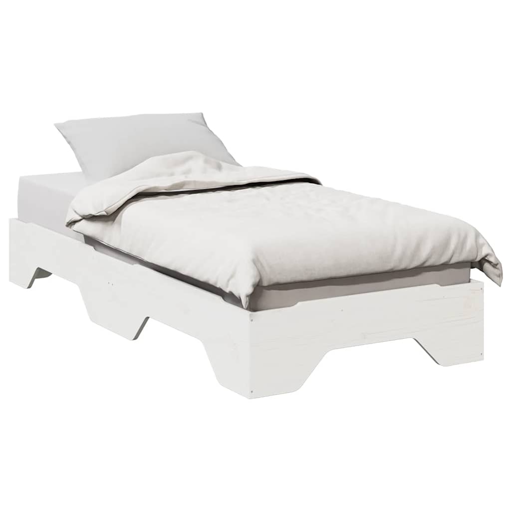 Sengeramme uten madrass stablebare hvit 90x190 cm heltre