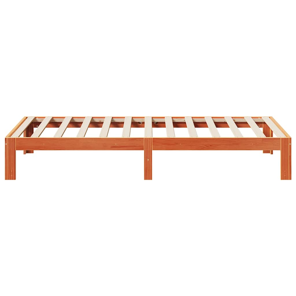 Sengeramme uten madrass voksbrun 80x200 cm heltre furu