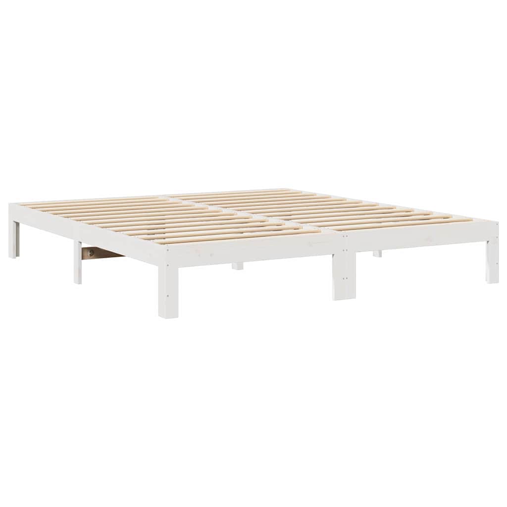 Sengeramme uten madrass hvit 160x200 cm heltre furu