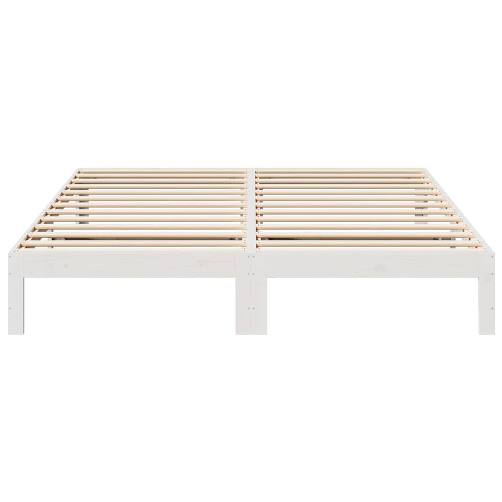 Sengeramme uten madrass hvit 160x200 cm heltre furu