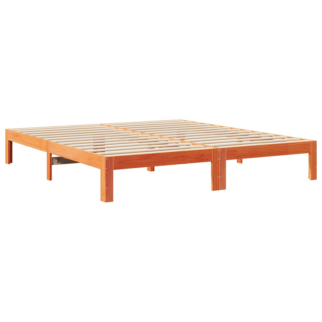 Sengeramme uten madrass voksbrun 160x200 cm heltre furu