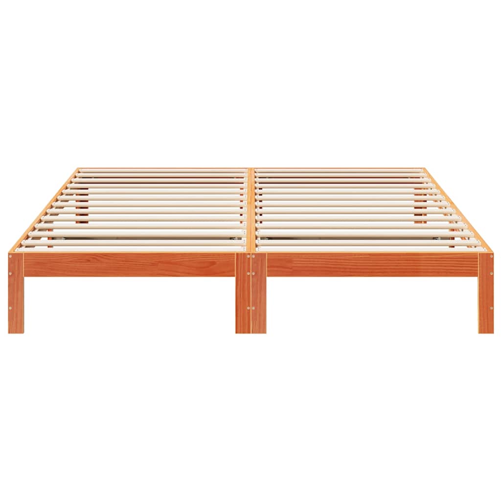 Sengeramme uten madrass voksbrun 160x200 cm heltre furu