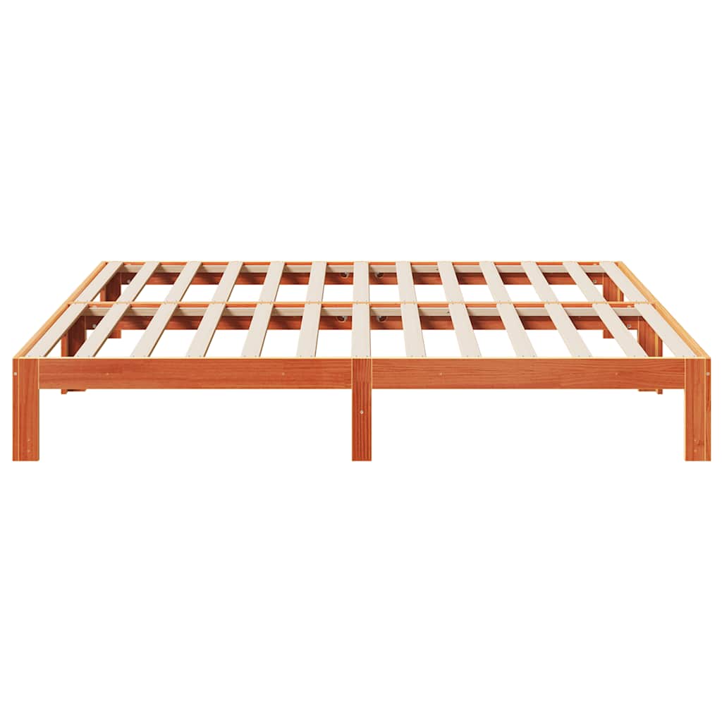 Sengeramme uten madrass voksbrun 160x200 cm heltre furu