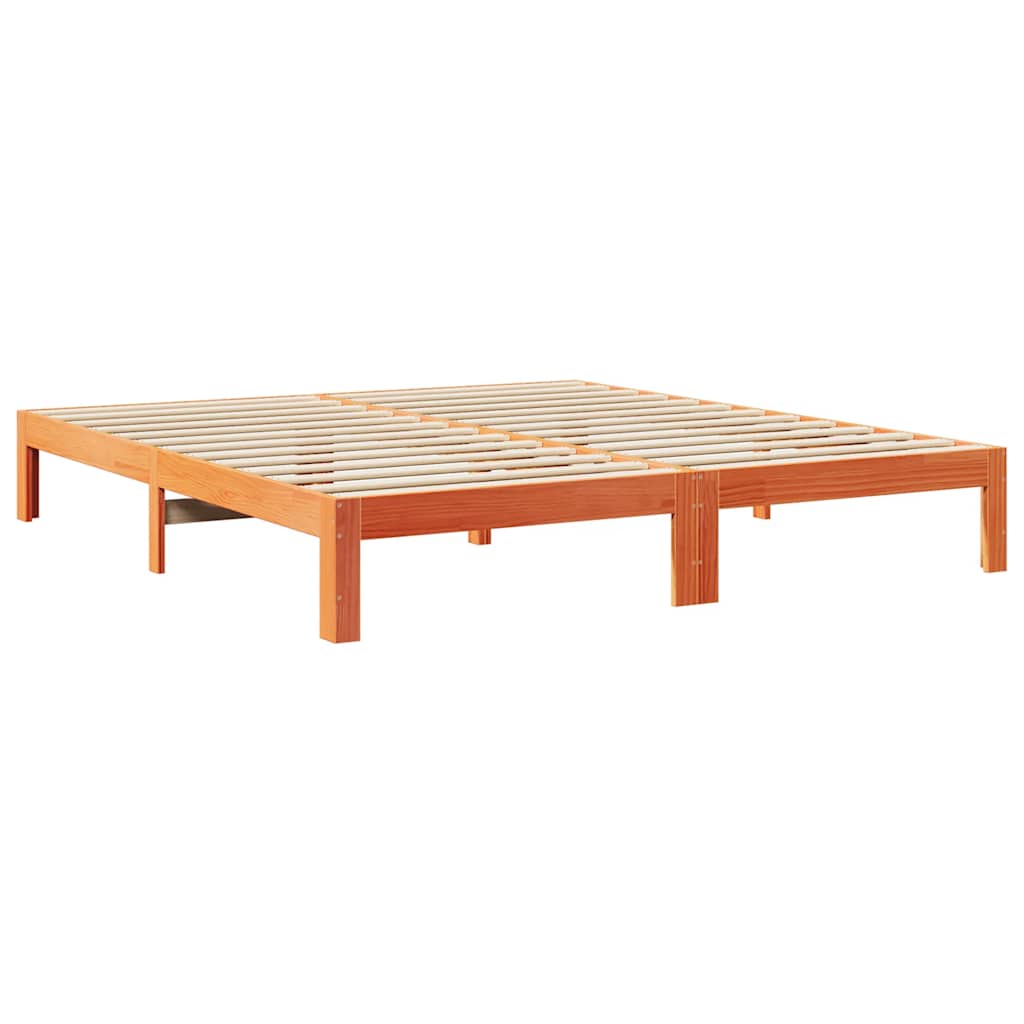 Sengeramme uten madrass voksbrun 160x200 cm heltre furu