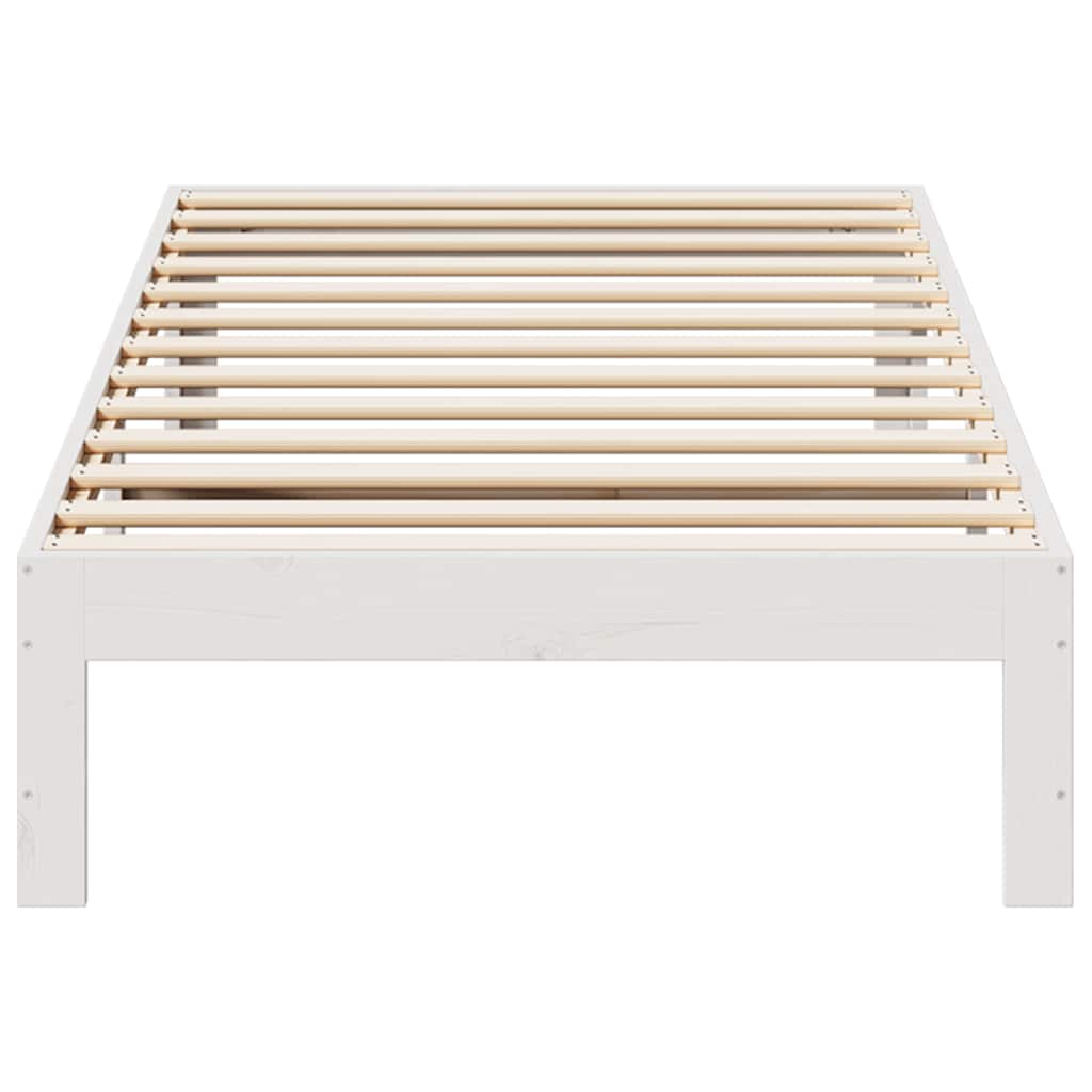 Sengeramme uten madrass hvit 90x200 cm heltre furu