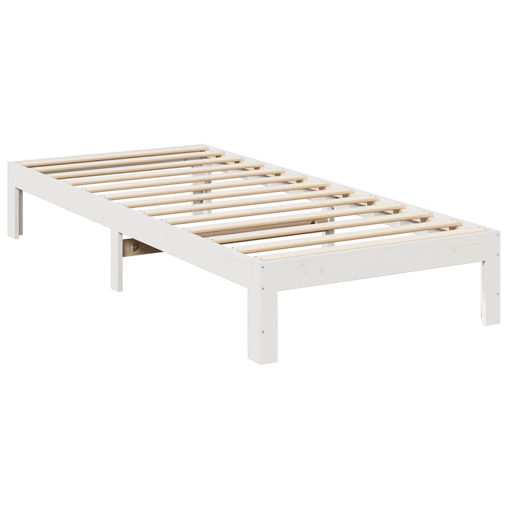 Sengeramme uten madrass hvit 90x200 cm heltre furu