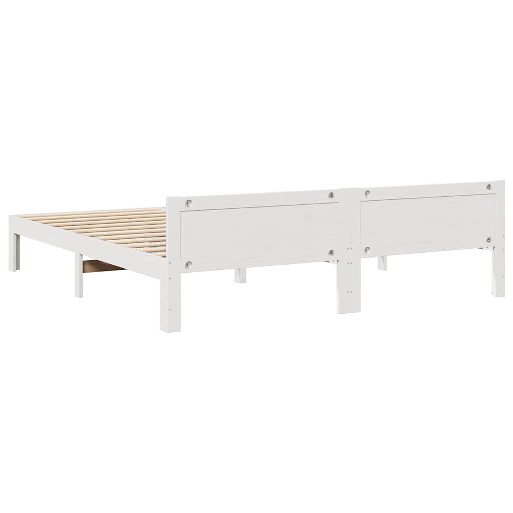 Sengeramme uten madrass hvit 160x200 cm heltre furu