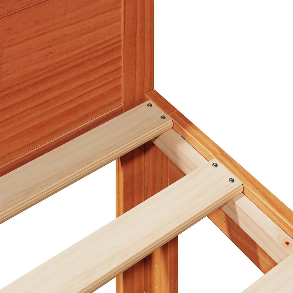 Sengeramme uten madrass voksbrun 160x200 cm heltre furu