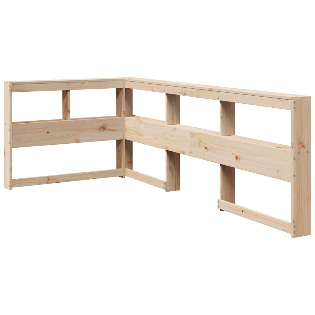 Bokhylle sengegavl L-formet 80 cm heltre furu