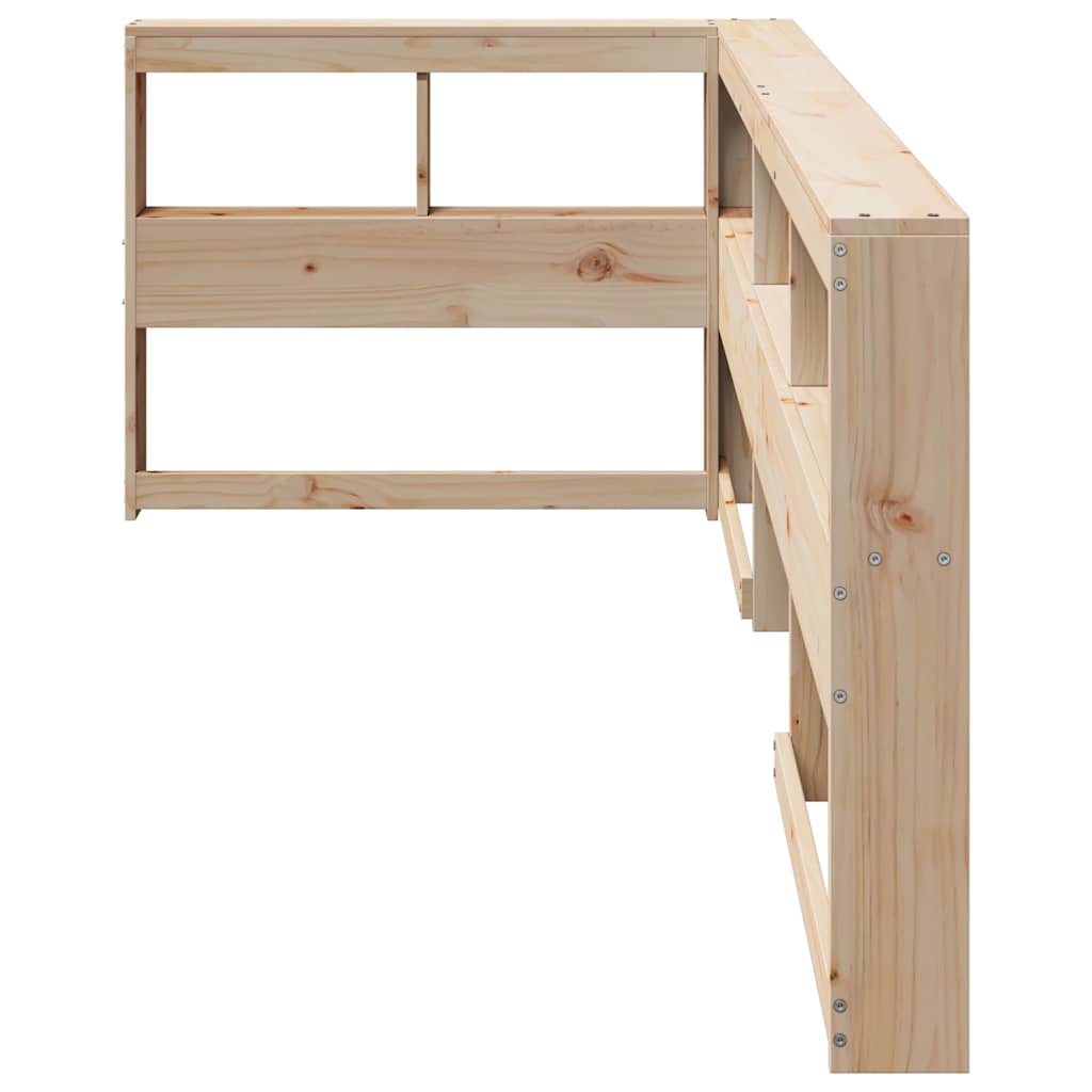 Bokhylle sengegavl L-formet 80 cm heltre furu