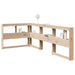 Bokhylle sengegavl L-formet 80 cm heltre furu