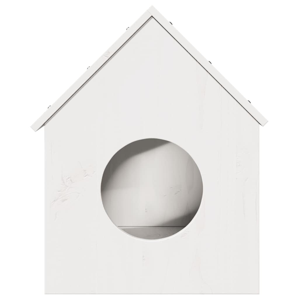 Kattehus hvit 41x50x50 cm heltre furu
