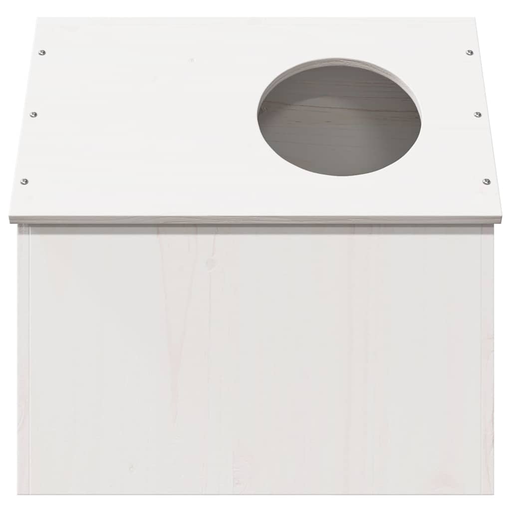 Kattehus hvit 41x50x50 cm heltre furu