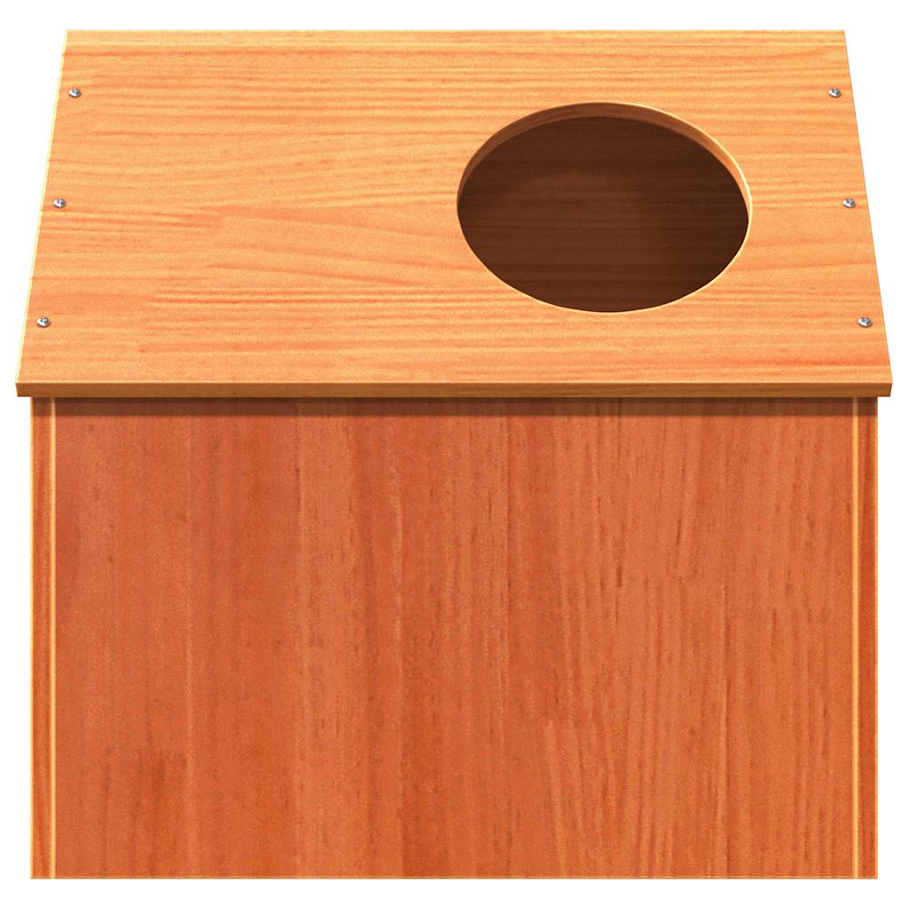 Kattehus voksbrun 41x50x50 cm heltre furu
