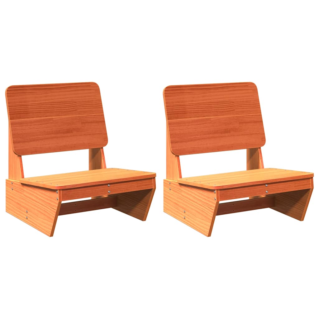 Hagestoler 2 stk voksbrun 60x64x70,5 cm heltre furu