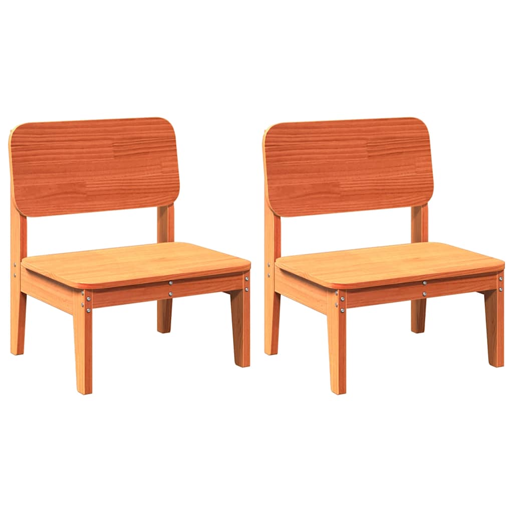 Hagestoler 2 stk voksbrun 60x52,5x72 cm heltre furu