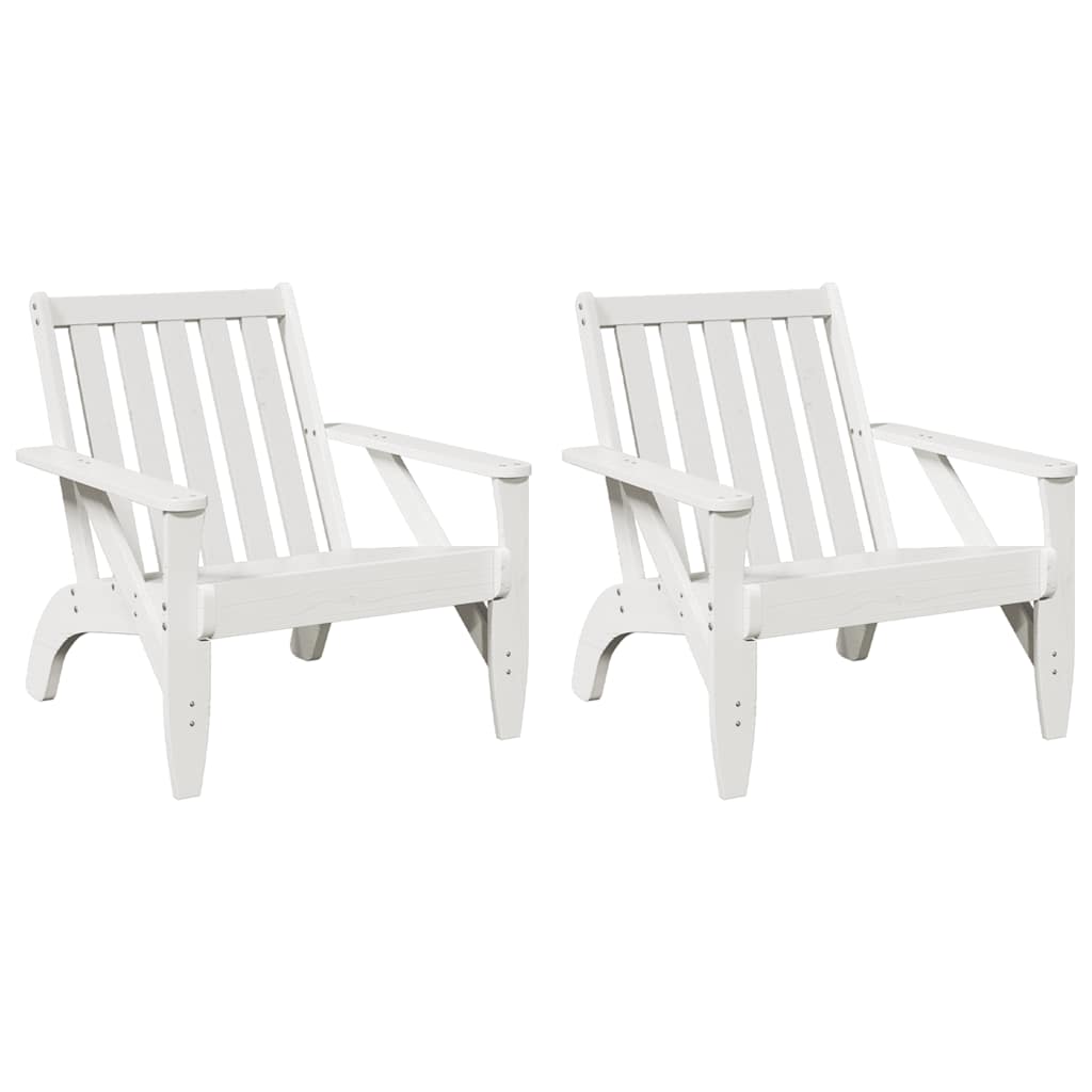 Adirondack hagestoler 2 stk hvit 75x77x77 cm heltre furu