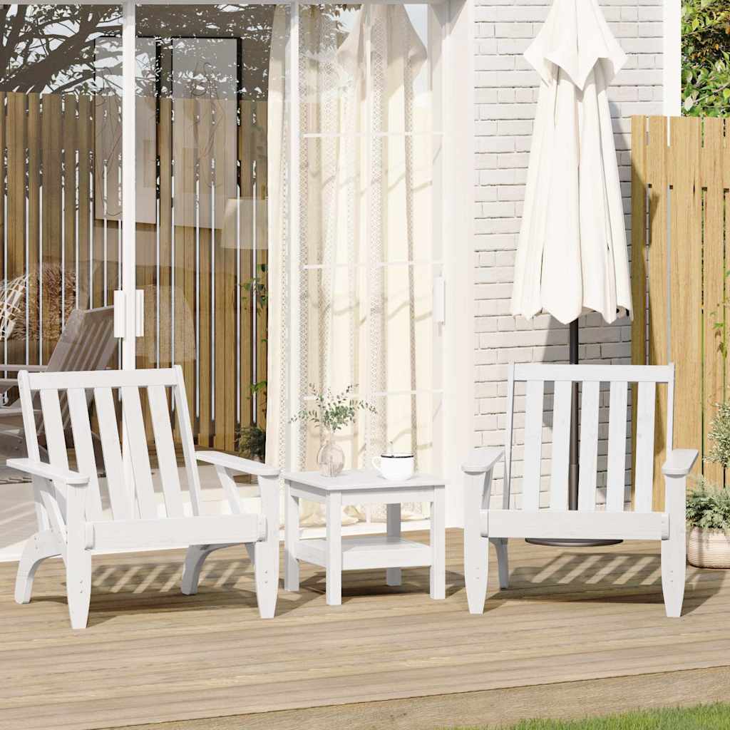 Adirondack hagestoler 2 stk hvit 75x77x77 cm heltre furu