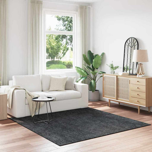 Anti-sklisikker Shaggy Teppe Mørke grå 200 x 200 cm PP