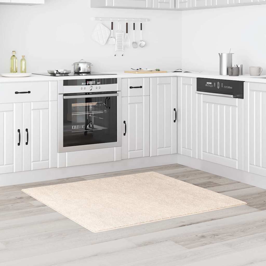 Anti-sklisikker Shaggy Teppe Krem 120 x 120 cm PP